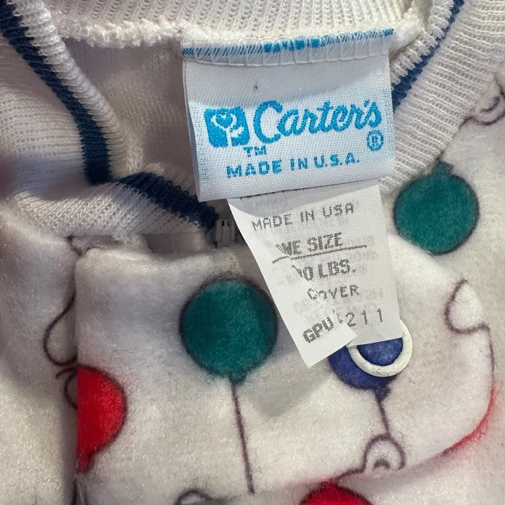 NWT Vintage Carter's Baby Bear And Balloon Sleep Sack One Size Up To 20 lbs